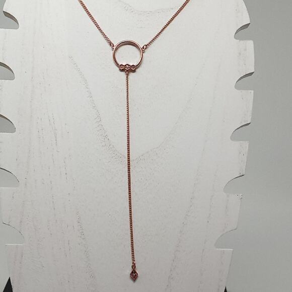 Luv A J Rose Gold Color 20 Inch Necklace with Drop Chain - Picture 1 of 8